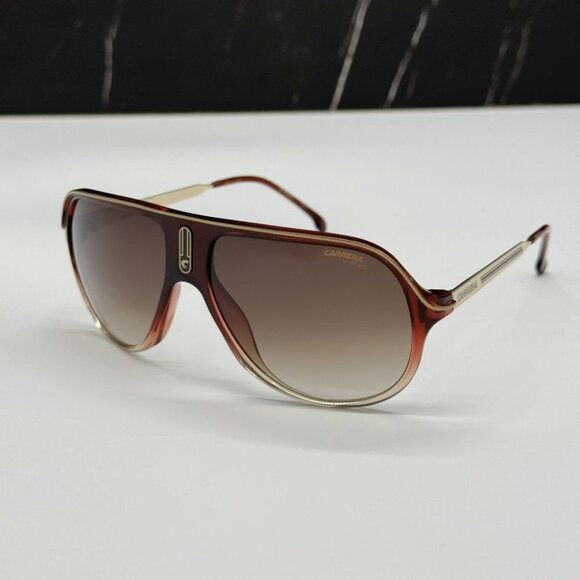 NEW CARRERA SAFARIN65/N 07W5 SUNGLASSES MEN AVIATOR BROWN EYEWEAR - Picture 1 of 9